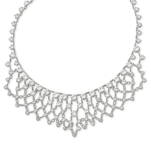 Diamond2Deal Silver-Tone Crystal Necklace for Women